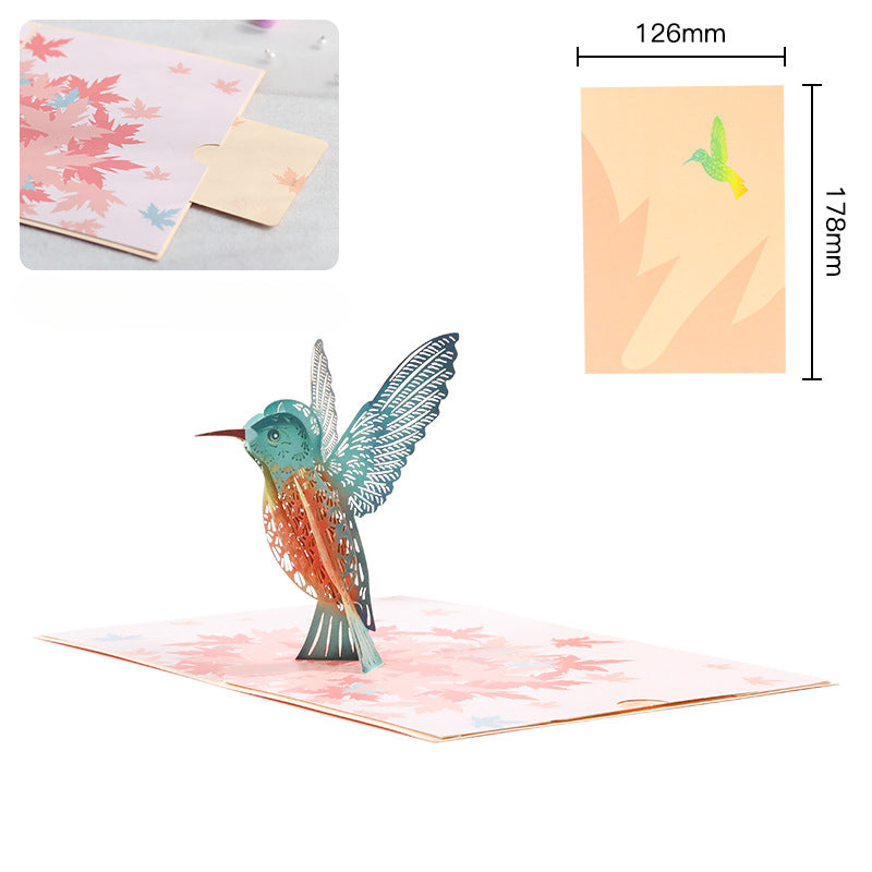 Wholesale Mother's Day Paper Butterfly Three-dimensional Greeting Cards 3D Hot Stamping Ornaments